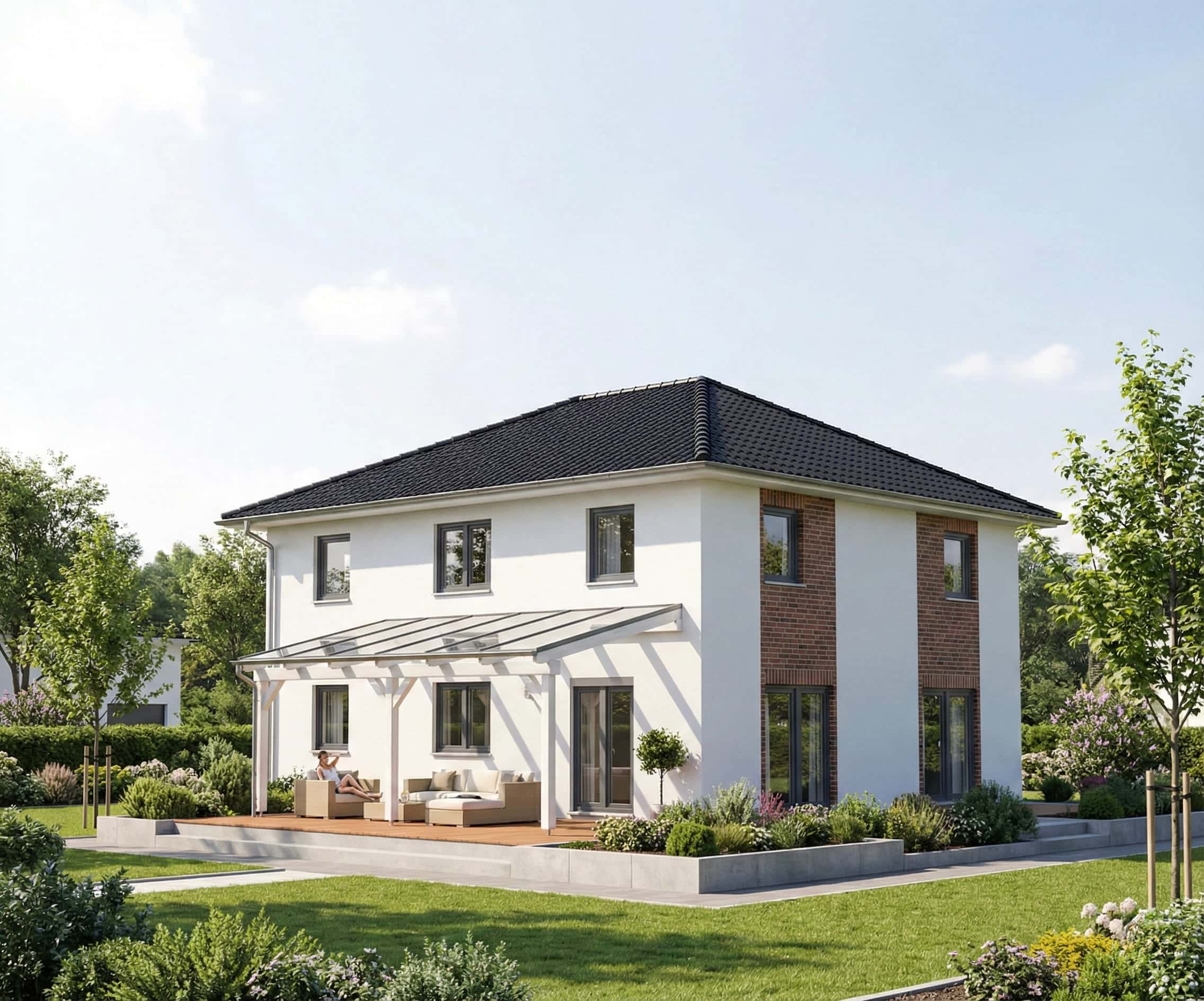 Premium Innenraumvisualisierung eines eleganten Wohnzimmers